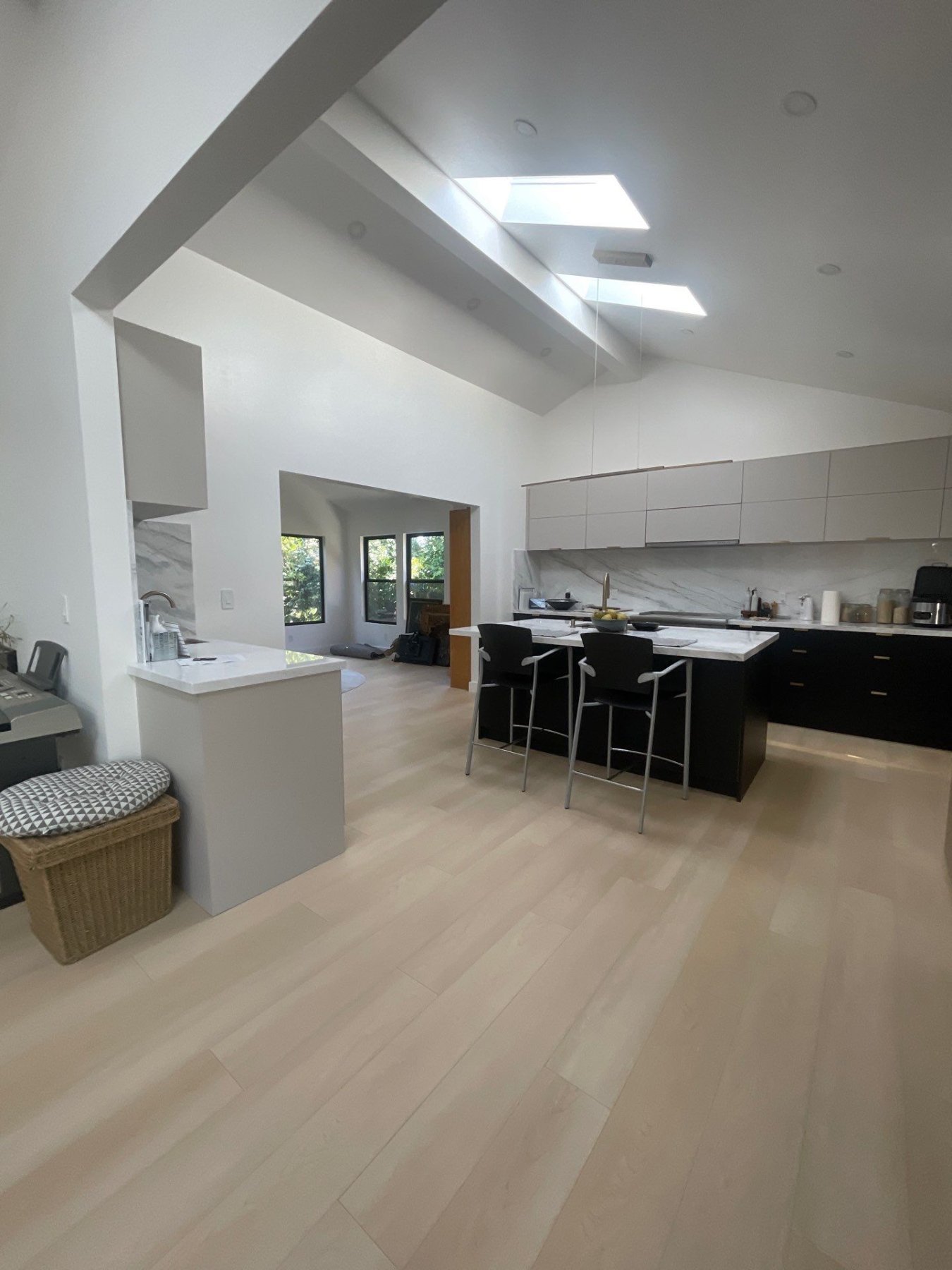 Open kitchen with skylight in Fremont