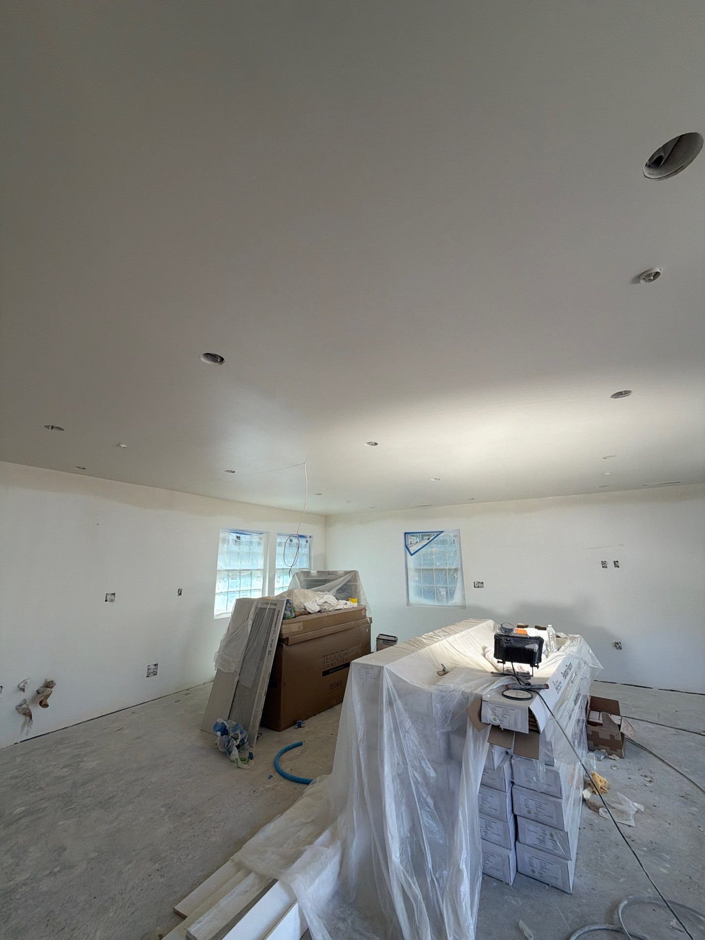 Open living area after drywall