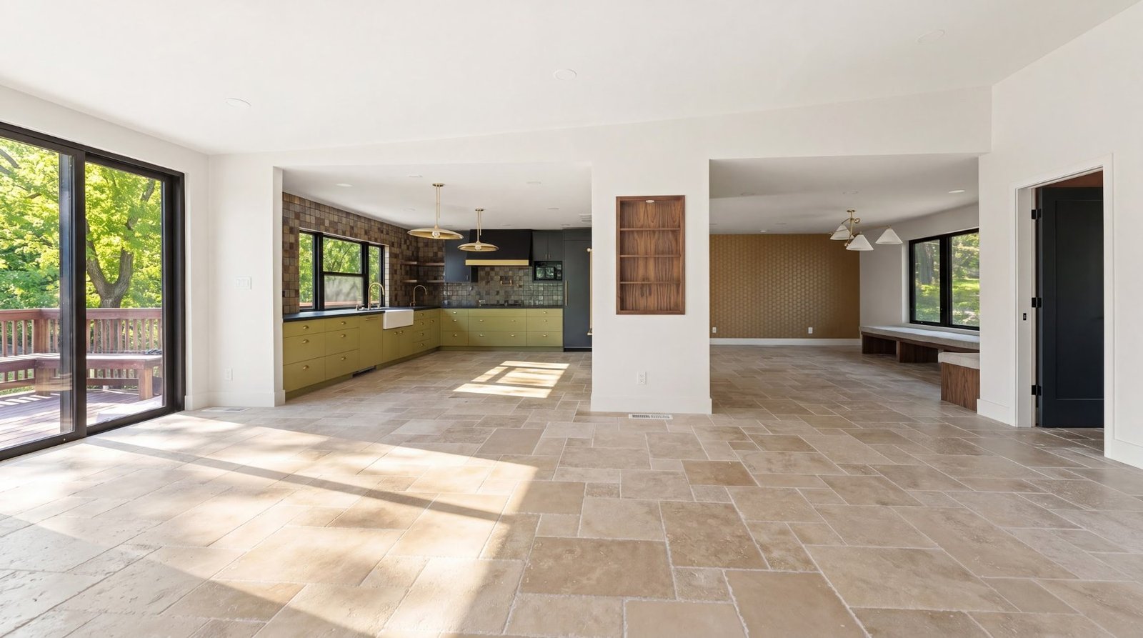 Open floor plan after an addition